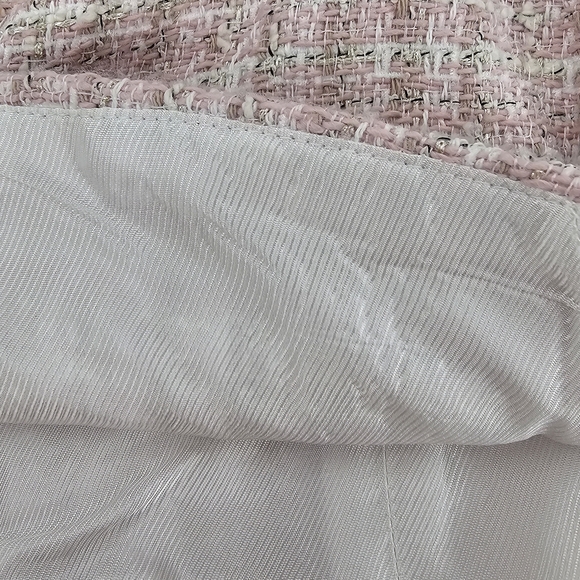 Zara Pink w/ Metallic Threads Tweed  Cropped Tank Top Womens Size Small - Picture 10 of 16